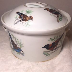 Vintage Louis Lourioux porcelain Le Faune Casserole dish France oval